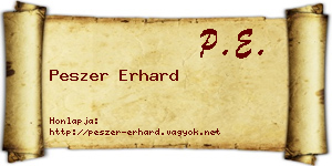 Peszer Erhard névjegykártya